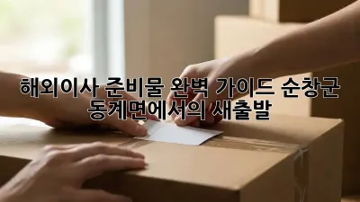 해외이사 준비물 완벽 가이드: 순창군 동계면에서의 새출발